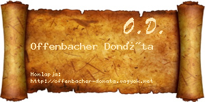 Offenbacher Donáta névjegykártya